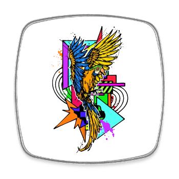 Amoureux des oiseaux, Animal Bird, Animal Lover, Perroquet - Magnet carré - blanc - Devant
