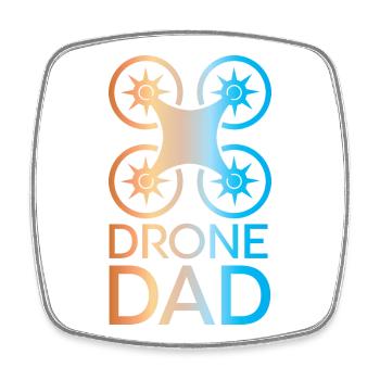 Drone papa couleurs Icône pilote de drone icône logo - Magnet carré - blanc - Devant