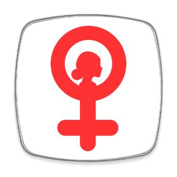 Female Venus Red Silhouette - Square fridge magnet - white - Front