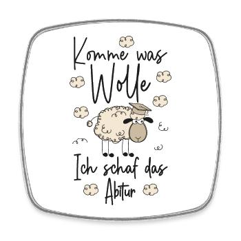 ABI 2026 Komme was WOLLE Ich SCHAF das Abitur 2026 - Viereckiger Kühlschrankmagnet - Weiß - Vorne