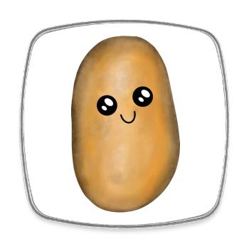 Kawai Kartoffel Kartoffeln - Viereckiger Kühlschrankmagnet - Weiß - Vorne