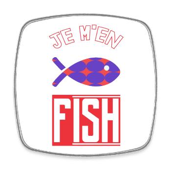 JE M'EN FISH - Magnet carré - blanc - Devant