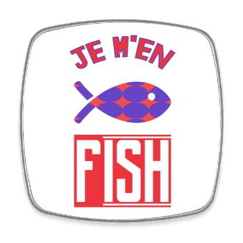 JE M'EN FISH. POISSON - Magnet carré - blanc - Devant