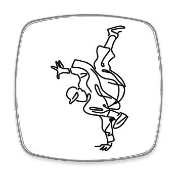 Breakdance Junge Zeichnung - Viereckiger Kühlschrankmagnet - Weiß - Vorne