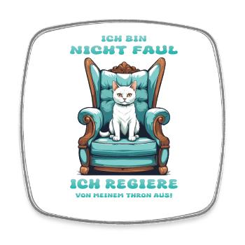 Reine des chats - Magnet carré - blanc - Devant