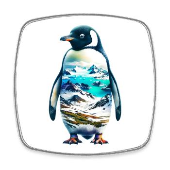 Pinguin - Viereckiger Kühlschrankmagnet - Weiß - Vorne