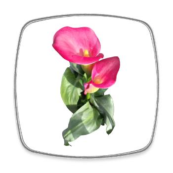 CALLASPink Calla Blossom Magic - Square fridge magnet - white - Front