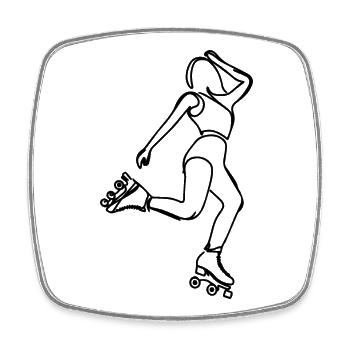 Roller Skating Girl - Square fridge magnet - white - Front
