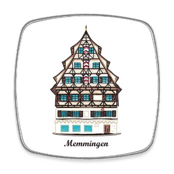 Memmingen, Schwaben, Bayern, Deutschland - Viereckiger Kühlschrankmagnet - Weiß - Vorne
