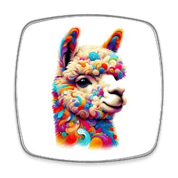 Alpaca - Square fridge magnet - white - Front