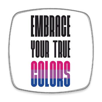 Mois de la fierté LGBT - Adoptez vos vraies couleurs - Magnet carré - blanc - Devant