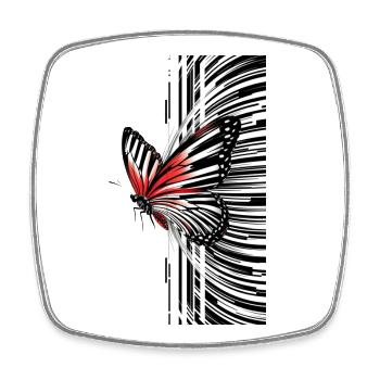 Magnificent Butterfly with decorated wings - Square fridge magnet - white - Front