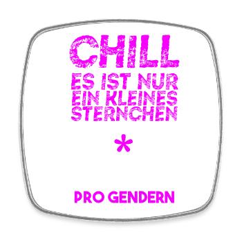 Gendern Geschenkidee Feminismus LGBTQ+ Genderstern - Viereckiger Kühlschrankmagnet - Weiß - Vorne