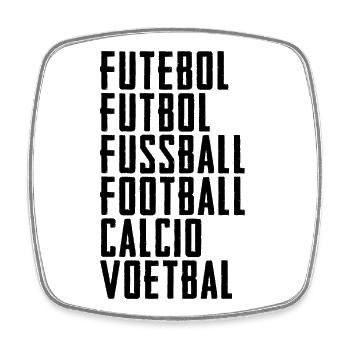 speaking football fan Fußballfan - Viereckiger Kühlschrankmagnet - Weiß - Vorne