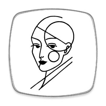 Black Geometric Human - Square fridge magnet - white - Front