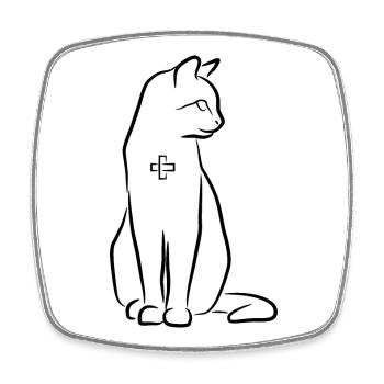 Cat First Aid - Square fridge magnet - white - Front