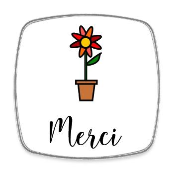 MAÎTRESSE. MAITRE. MERCI. MERCI MAÎTRESSE - Magnet carré - blanc - Devant