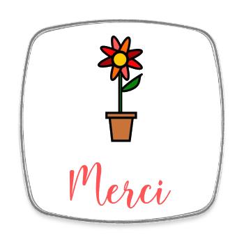 MERCI. MAÎTRESSE. MAÎTRE. MERCI MAÎTRESSE - Magnet carré - blanc - Devant