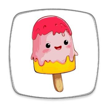Glace à la fraise Gelati Glace à l’eau Sucette Glacier Parlor - Magnet carré - blanc - Devant