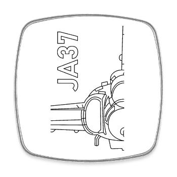 ja37 viggen - Square fridge magnet - white - Front