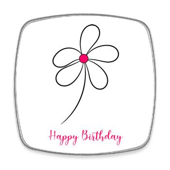 HAPPY BIRTHDAY. HAPPY BIRTHDAY. ANNIVERSARY. - Square fridge magnet - white - Front