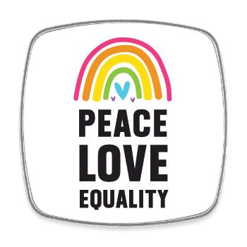 LGBT Pride Month - Frieden. Liebe. Gleichheit - Viereckiger Kühlschrankmagnet - Weiß - Vorne
