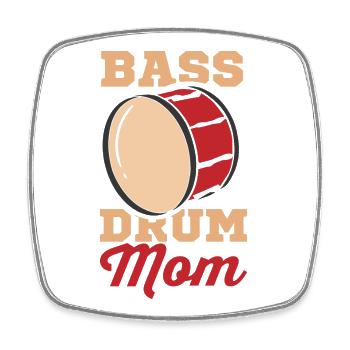 Bass Drummer Mother - Square fridge magnet - white - Front
