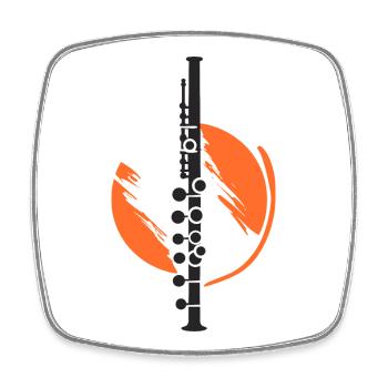 Flute Drawing - Square fridge magnet - white - Front