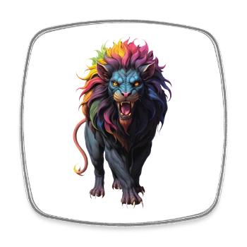 Multicolored Lion - Square fridge magnet - white - Front