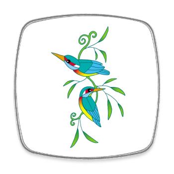 Oiseaux et nature - Magnet carré - blanc - Devant