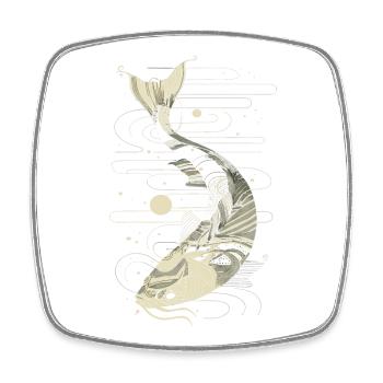 Fish Graphic - Square fridge magnet - white - Front