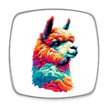 Alpaca - Square fridge magnet - white - Front