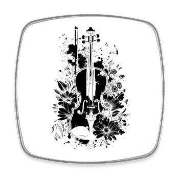 Fiddle Cartoon Style - Square fridge magnet - white - Front