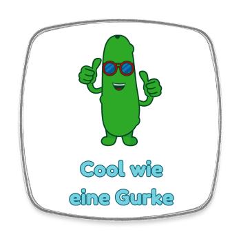 Cool wie eine Gurke - Viereckiger Kühlschrankmagnet - Weiß - Vorne