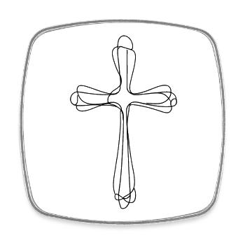 Kreuz - Viereckiger Kühlschrankmagnet - Weiß - Vorne