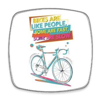 Buntes Fahrrad-Motivationsdesign - Viereckiger Kühlschrankmagnet - Weiß - Vorne