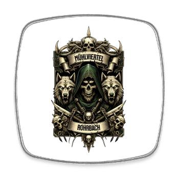 Mühlviertel cooles Rohrbach Design - Viereckiger Kühlschrankmagnet - Weiß - Vorne
