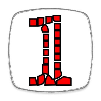 1. 1 year. 1st ANNIVERSARY. 1 YEAR ANNIVERSARY - Square fridge magnet - white - Front