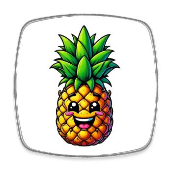 Pineapple - Square fridge magnet - white - Front
