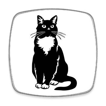 Smoking Chat - Magnet carré - blanc - Devant