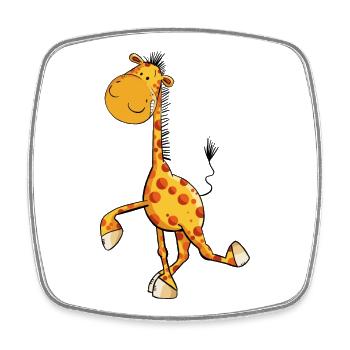 Drollige Giraffe - Viereckiger Kühlschrankmagnet - Weiß - Vorne