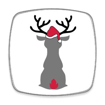 Orignal avec chapeau de Noël - Magnet carré - blanc - Devant