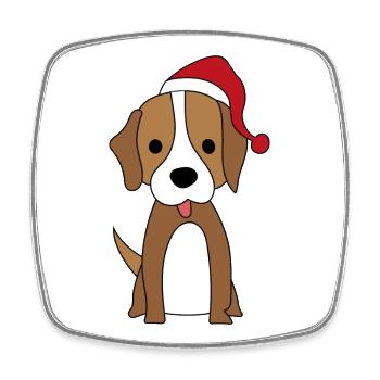 Les chiens et Noël - Magnet carré - blanc - Devant