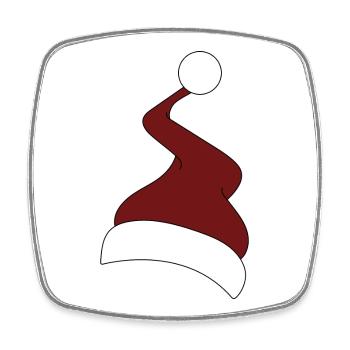 Chapeau de Noël en rouge et blanc - Magnet carré - blanc - Devant