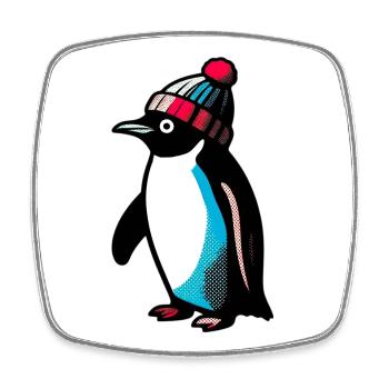 Pingouin - Magnet carré - blanc - Devant