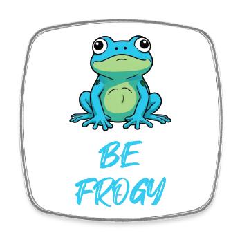 Frosch Blau - Viereckiger Kühlschrankmagnet - Weiß - Vorne