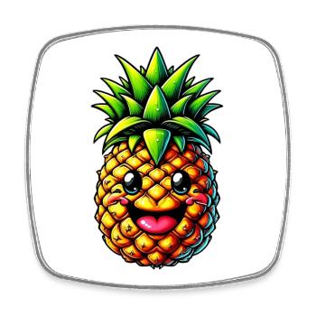 Pineapple - Square fridge magnet - white - Front