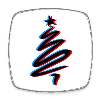 Shady fir - Square fridge magnet - white - Front