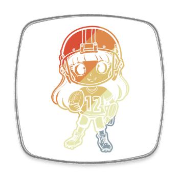 Little football player - Square fridge magnet - white - Front