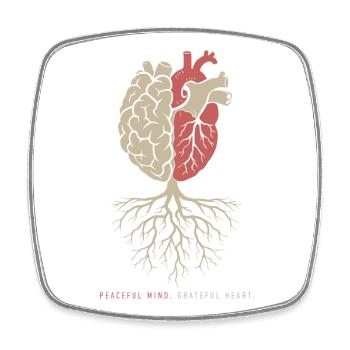 paisible Cœur reconnaissant Yoga Méditation - Magnet carré - blanc - Devant